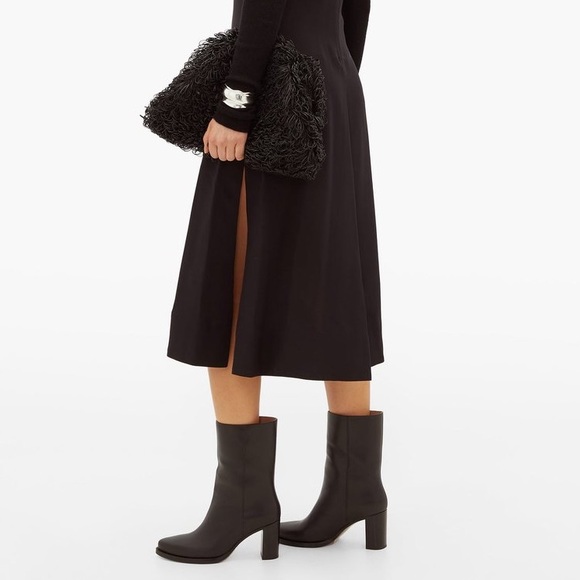 LEGRES Black Leather Block Heel Point Toe Ankle Boots EU 37 - Picture 9 of 10